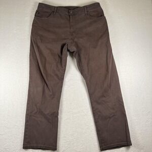 AG Adriano Goldschmied Jeans Mens 40x34 Brown Straight Stretch Denim High Rise